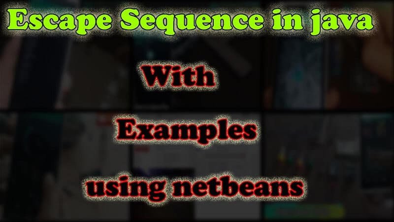 escape sequence in java
