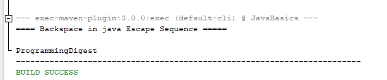 Escape Sequence in java