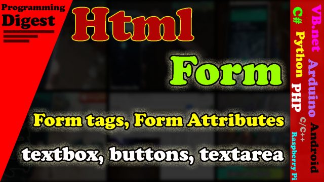 html form form tags form textbox form textarea from listbox
