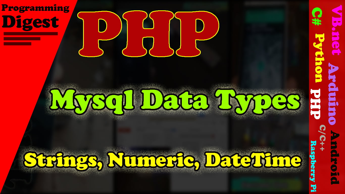 Mysql Data Types