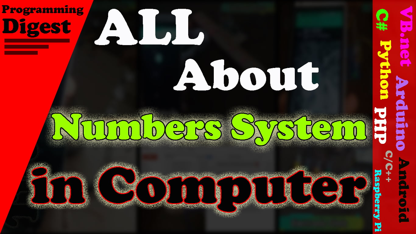 Number System In Computer Binary Octal Decimal Hexadecimal