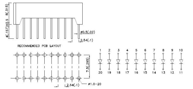 10 segment LED Bar Graph Display pinout with Arduino